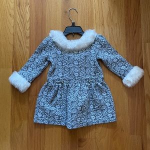 Janie and Jack fur cuff/collar Dress Size 18-24 months